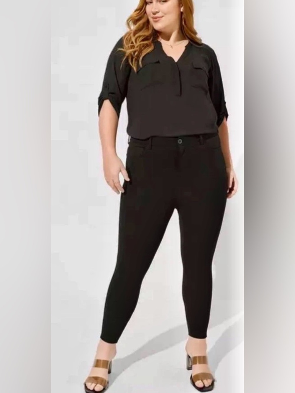 Torrid Black Skinny Ankle Jeans Size 18R Stretch Mid Rise Dark Wash Minimalist